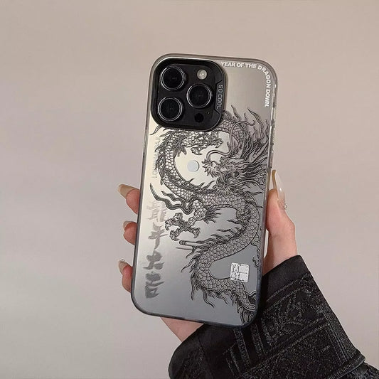 Luxury Dragon Embossed Phone Case for Iphone 15 Pro Max plus 14 13 12 11 Pink Purple Green Black White Shockproof Phone Cover