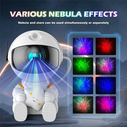 Galaxy Star Projector Night Light Astronaut Space Projector Starry Nebula LED Ceiling Lamp for Bedroom Home Decor Kids Gift