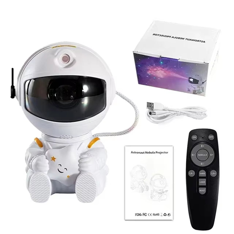 Galaxy Star Projector Night Light Astronaut Space Projector Starry Nebula LED Ceiling Lamp for Bedroom Home Decor Kids Gift