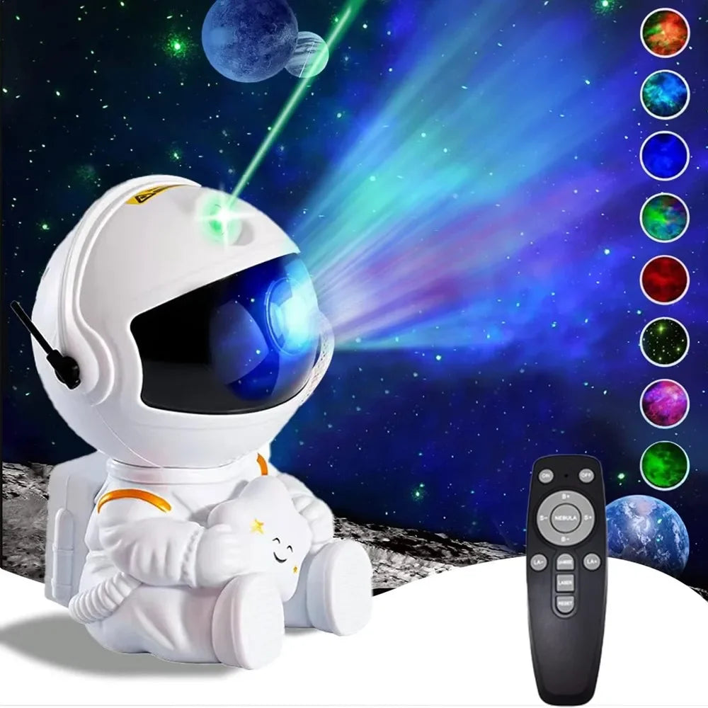 Galaxy Star Projector Night Light Astronaut Space Projector Starry Nebula LED Ceiling Lamp for Bedroom Home Decor Kids Gift