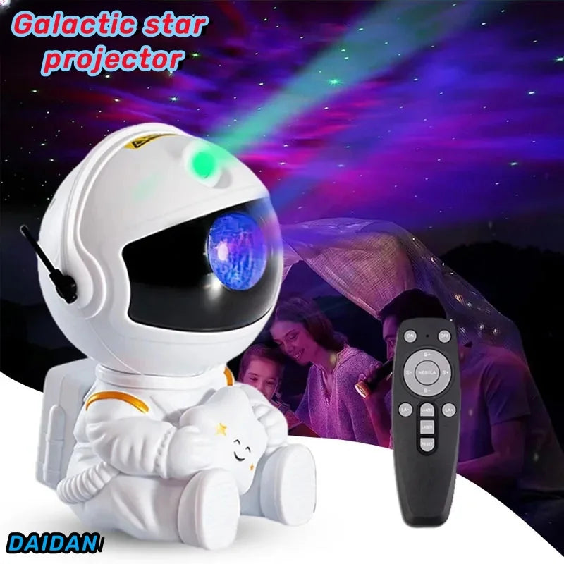 Galaxy Star Projector Night Light Astronaut Space Projector Starry Nebula LED Ceiling Lamp for Bedroom Home Decor Kids Gift